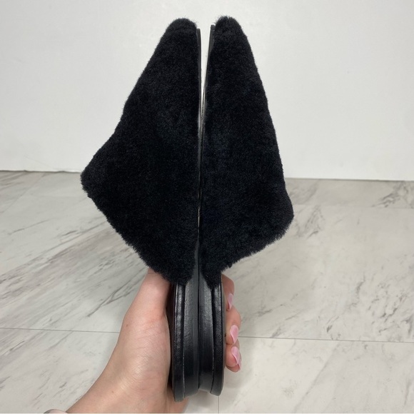 Marc Fisher Sabrinna Black Shearling Flat Mule 6.5 M - Picture 4 of 11